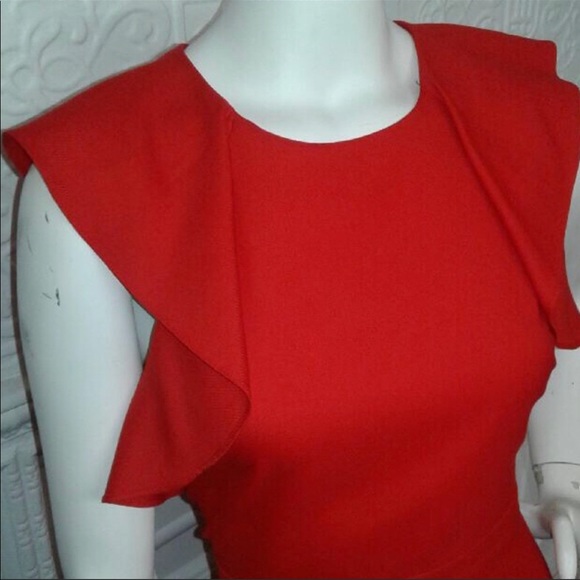 J. Crew | Ruffle Sleeve Dress in Red - Picture 2 of 8
